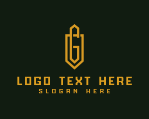 Paperclip Shield Letter G logo