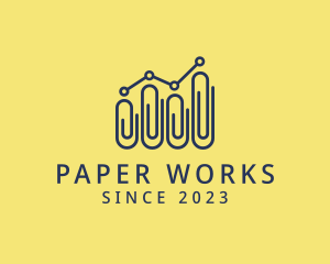 Paper Clip Statistics logo design