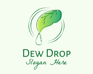 Green Leaf Droplet  logo design