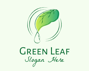 Green Leaf Droplet  logo design