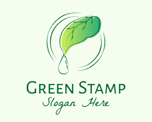 Green Leaf Droplet  logo design