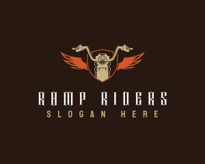 Motorcycle Biker Shield logo design