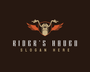 Motorcycle Biker Shield logo design