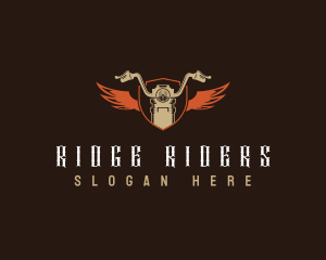 Motorcycle Biker Shield logo design