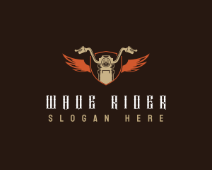 Motorcycle Biker Shield logo design