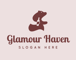 Bear Wine Bottle Logo