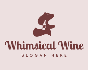 Bear Wine Bottle logo design