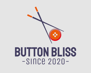 Asian Chopstick Button logo design