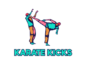 Colorful Karate Kick logo