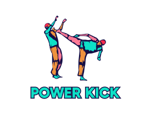 Colorful Karate Kick logo