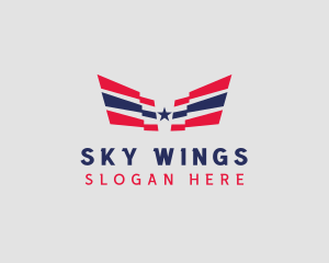 Patriotic Star Wings logo design