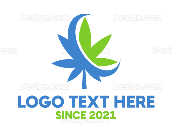 Crescent Marijuana Leaf Logo