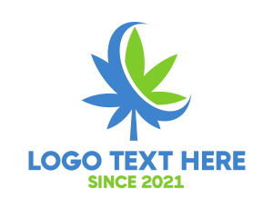 Crescent Marijuana Leaf logo