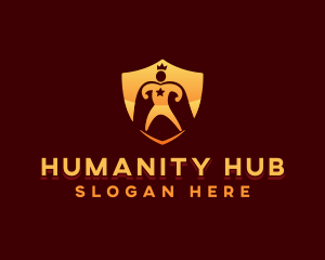 Shield King Human logo design