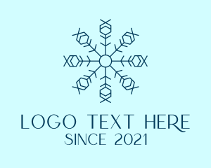 Blue Outline Snow  logo