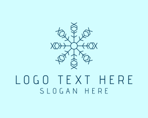 Blue Outline Snow  logo