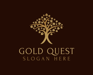 Gold Tree Plant logo design