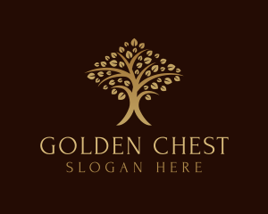 Gold Tree Plant logo design