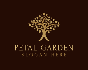 Gold Tree Plant logo design