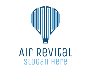 Blue Hot Air Balloon Tech logo design