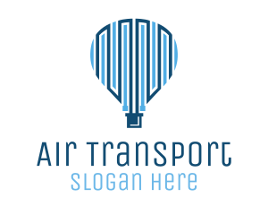 Blue Hot Air Balloon Tech logo design