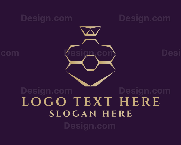 Gold Perfume Hexagon Bottle Logo