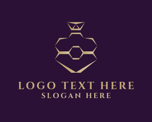 Gold Perfume Hexagon Bottle logo