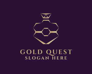 Gold Perfume Hexagon Bottle logo design