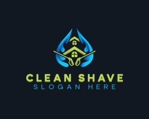 Pressure Washer Home Cleaning logo design