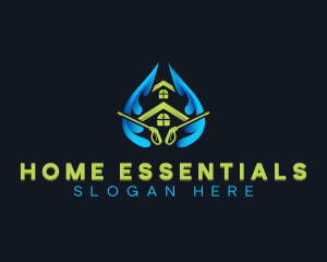 Pressure Washer Home Cleaning logo design