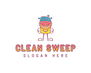 Sanitation Cleaning Bucket logo design