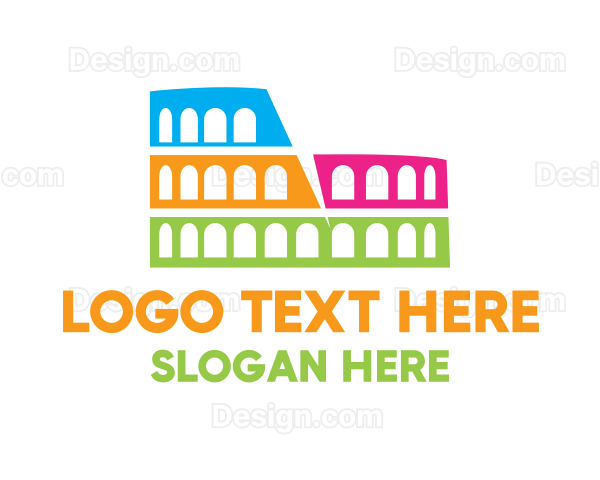 Colosseum Tourist Landmark Logo