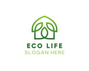 Organic Leaf House  logo design