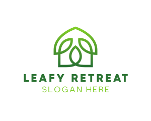 Organic Leaf House  logo design