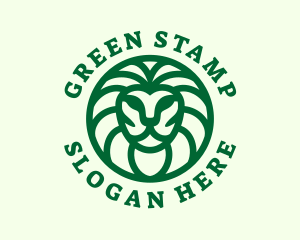 Green Wildlife Lion logo design