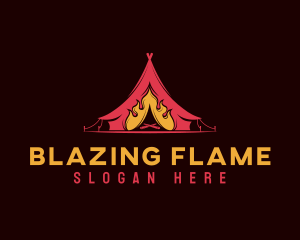 Campsite Flame Adventure logo design