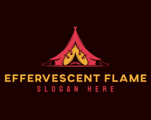 Campsite Flame Adventure logo design