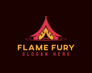 Campsite Flame Adventure logo design