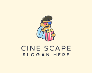 Popcorn Man Cinema logo design