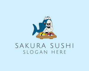 Japanese Shark Sushi logo design