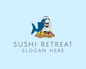 Japanese Shark Sushi logo design