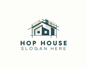 House Blueprint Architecture logo design