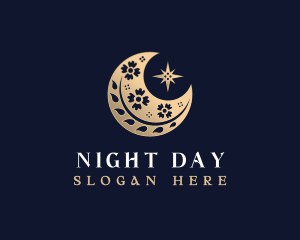 Floral Moon Botanical logo design