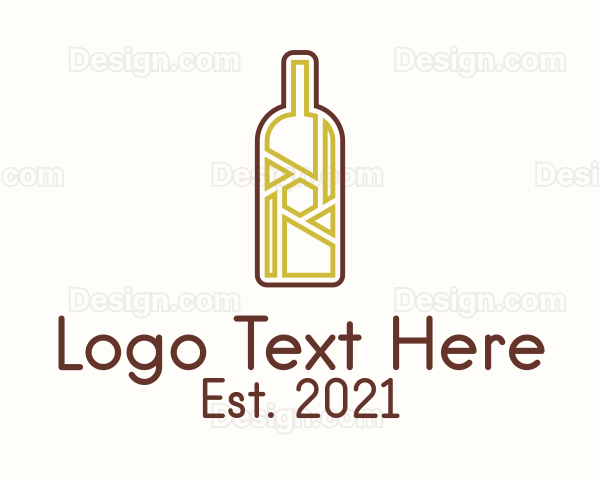 Wine Bottle Liquor Logo