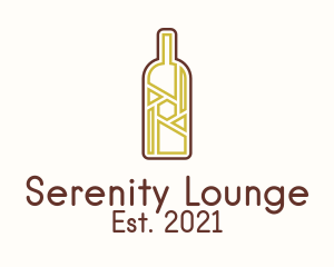 Wine Bottle Liquor logo design