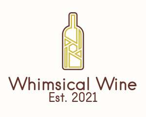 Wine Bottle Liquor logo design