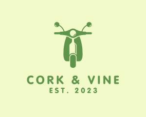 Wine Bottle Scooter logo design