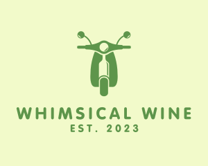 Wine Bottle Scooter logo design