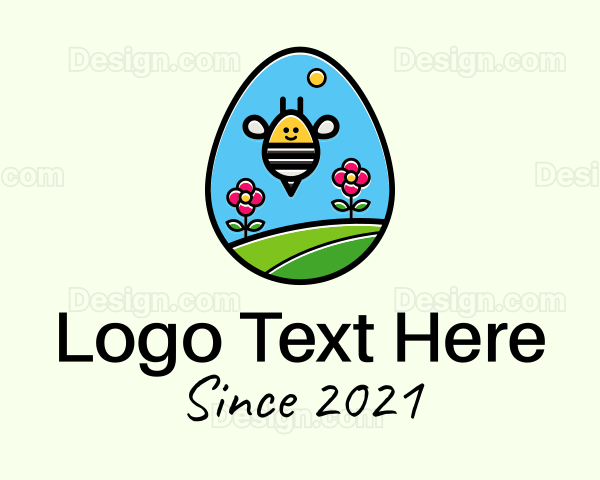 Garden Bee Egg Logo