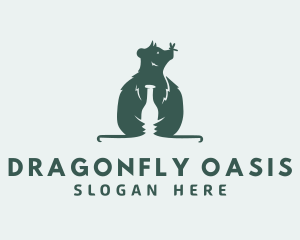 Bear Bottle Dragonfly logo design